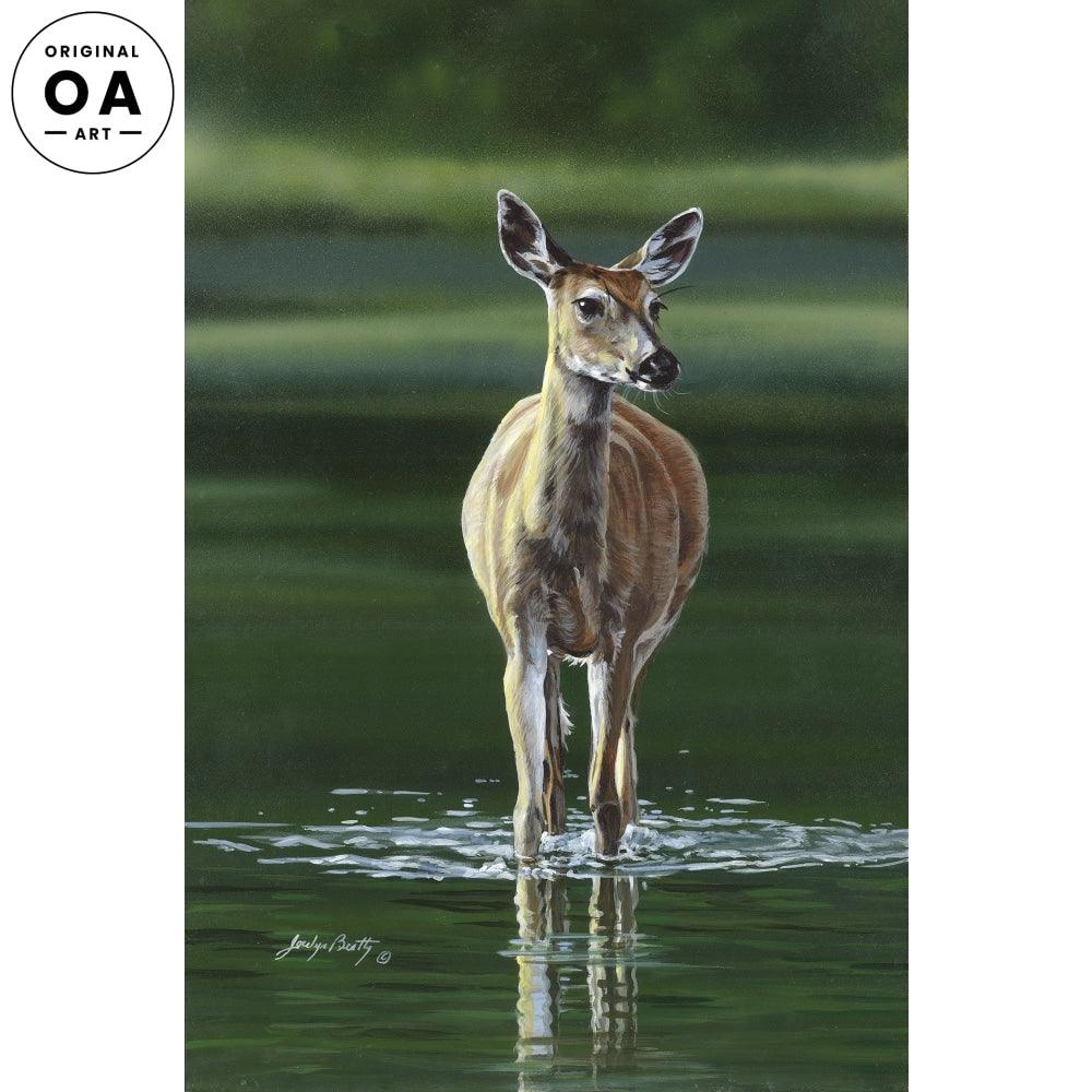 Close Encounter—Whitetail Deer Original Acrylic Painting - Wild Wings