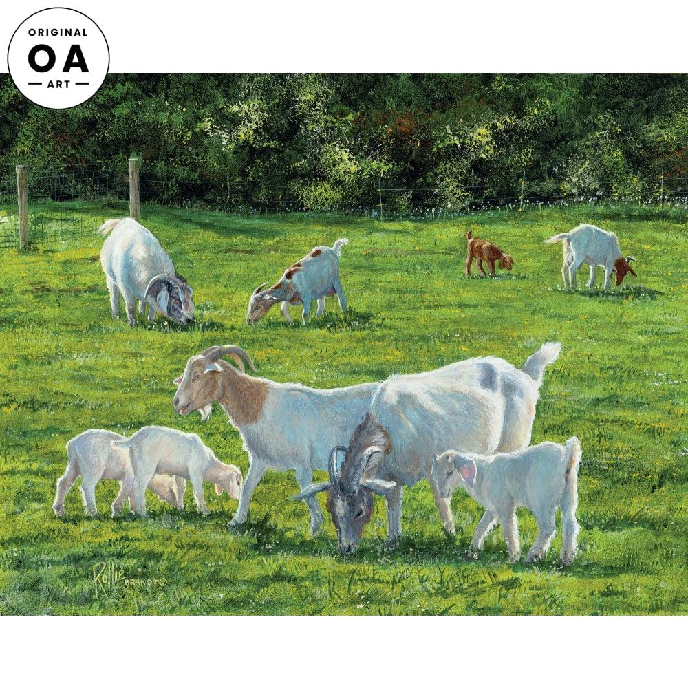 Kids Nowadays Goats Original Acrylic Painting - Wild Wings