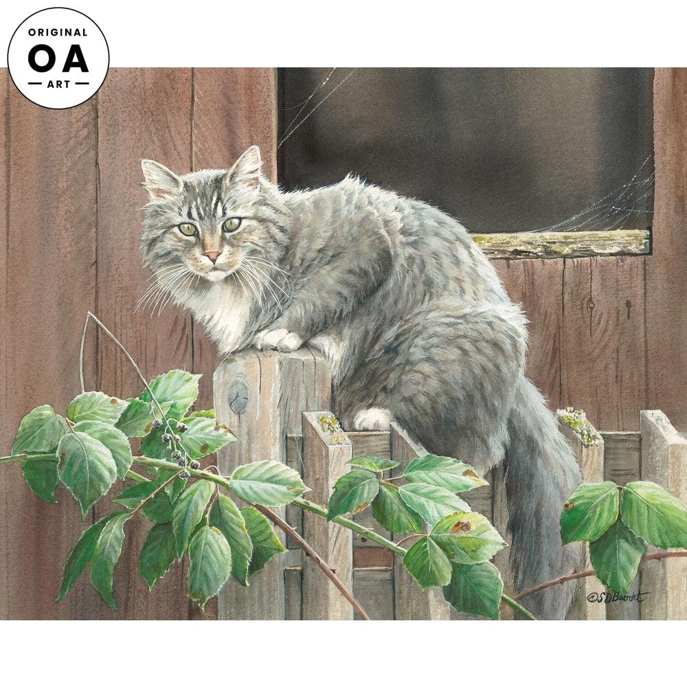 Thompson—Cat Original Watercolor Painting - Wild Wings