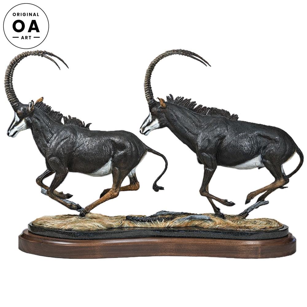 Black Magic—Sable Antelope Original Bronze Sculpture - Wild Wings