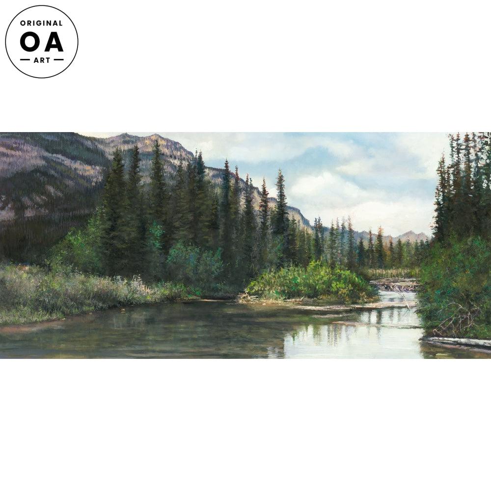 Beaver Pond—Landscape Original Gouache Painting - Wild Wings