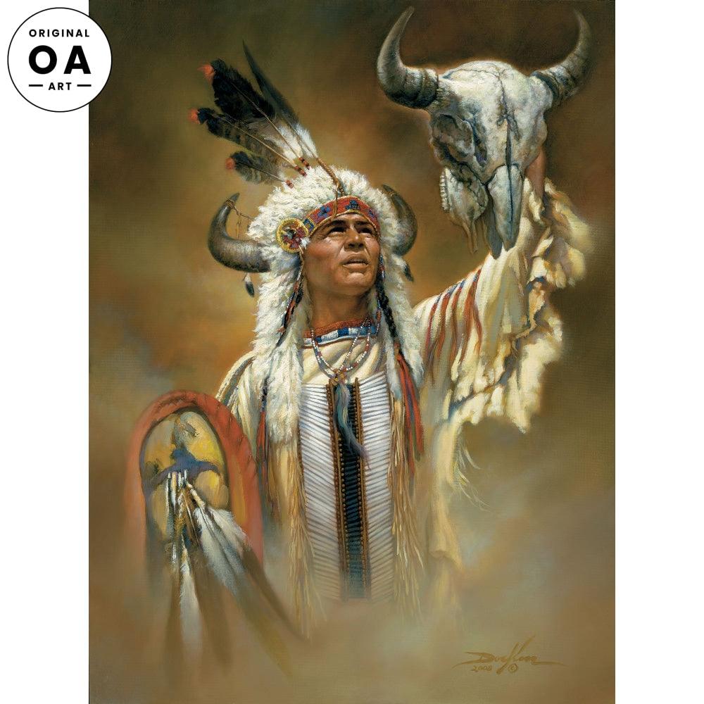 Legend of White Buffalo Art Original Oil Painting - Wild Wings