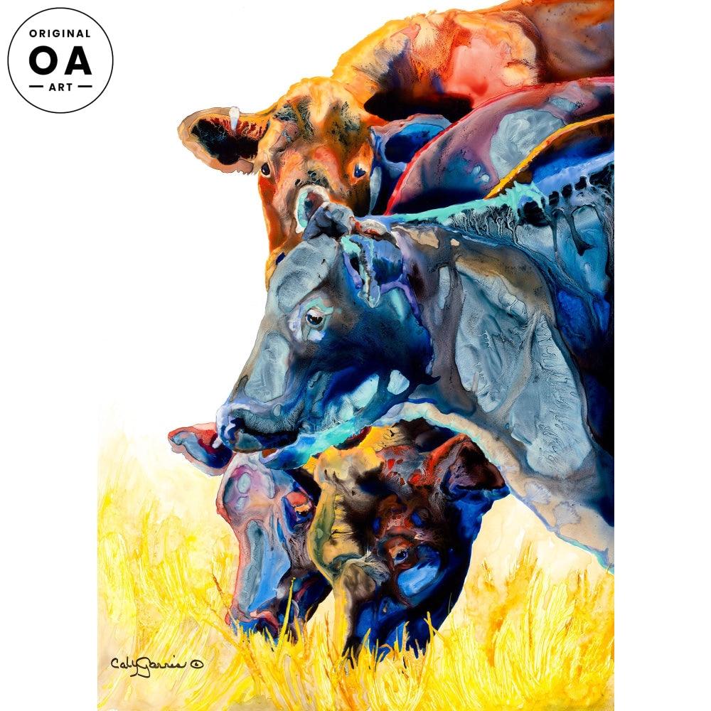 Merry Mooers—Cows Original Watercolor Painting - Wild Wings