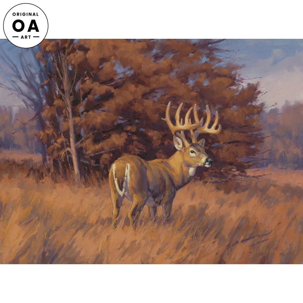 Checking the Rub Line—Deer Original Oil Painting - Wild Wings