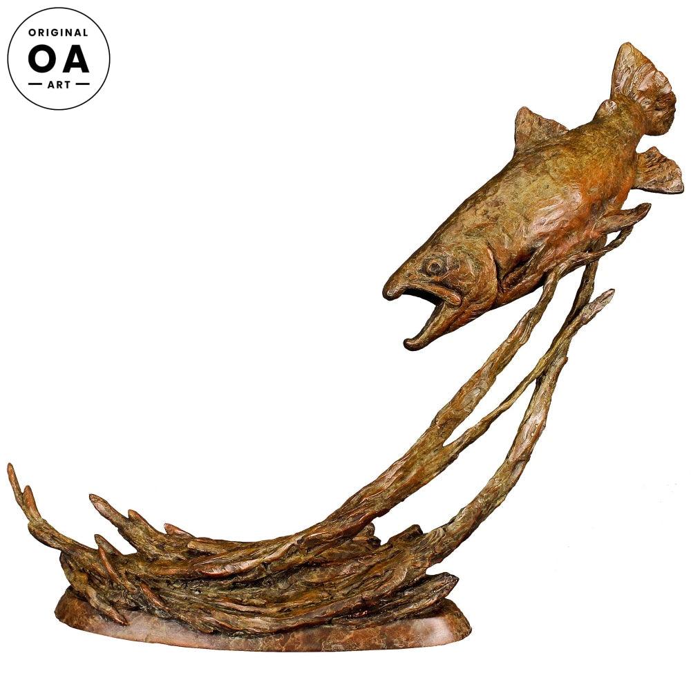 Out of the Shadows—Brown Trout Original Bronze Sculpture - Wild Wings