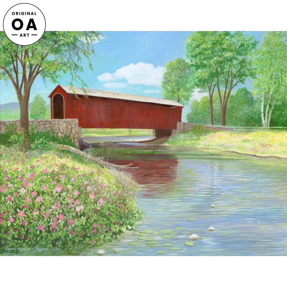 Joys of Summer—Covered Bridge Original Acrylic Painting - Wild Wings