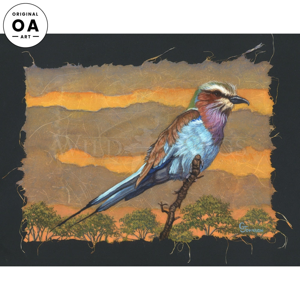 Lilac—breasted Roller Mixed Media Original - Wild Wings