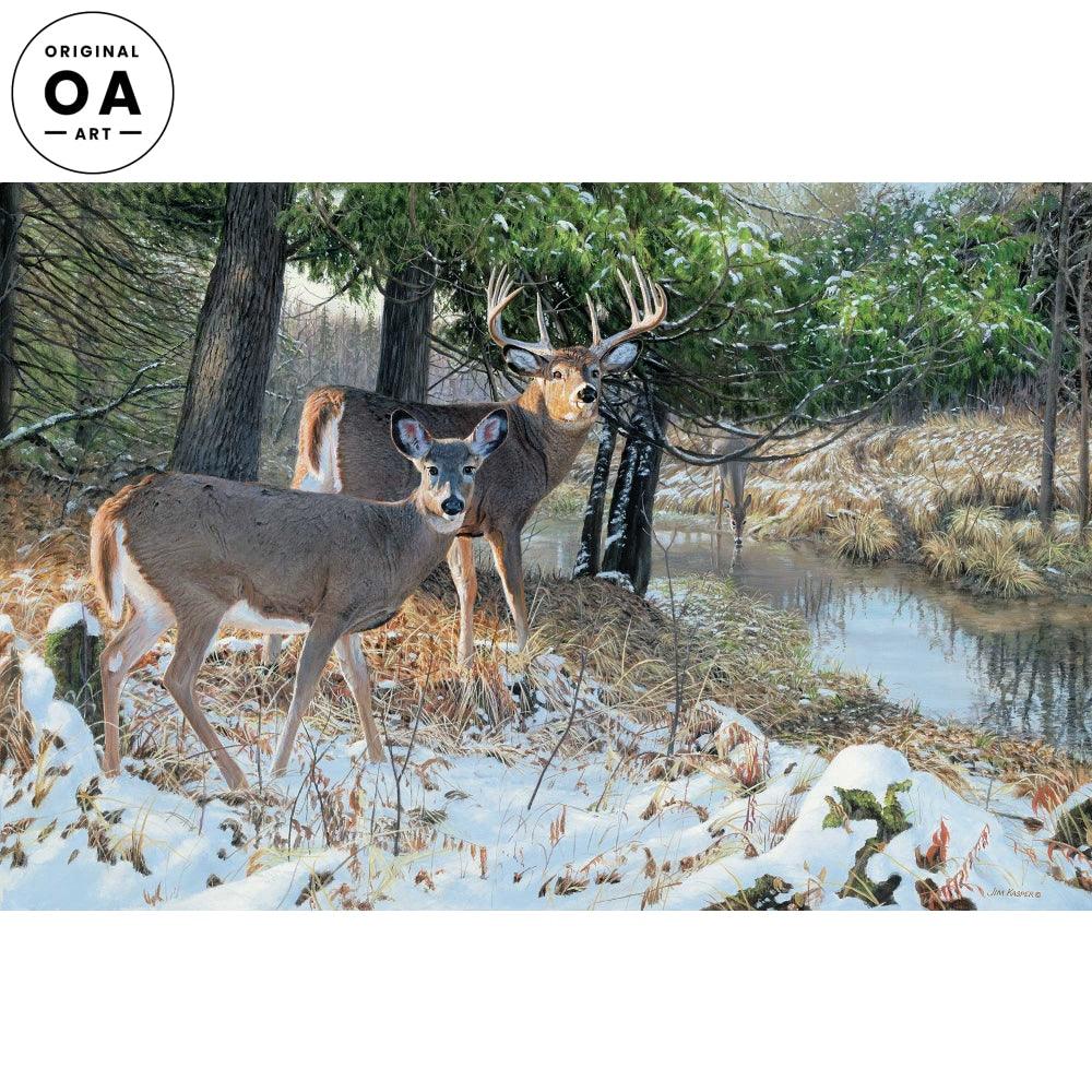 Bottomland Monarch—Deer Original Acrylic Painting - Wild Wings