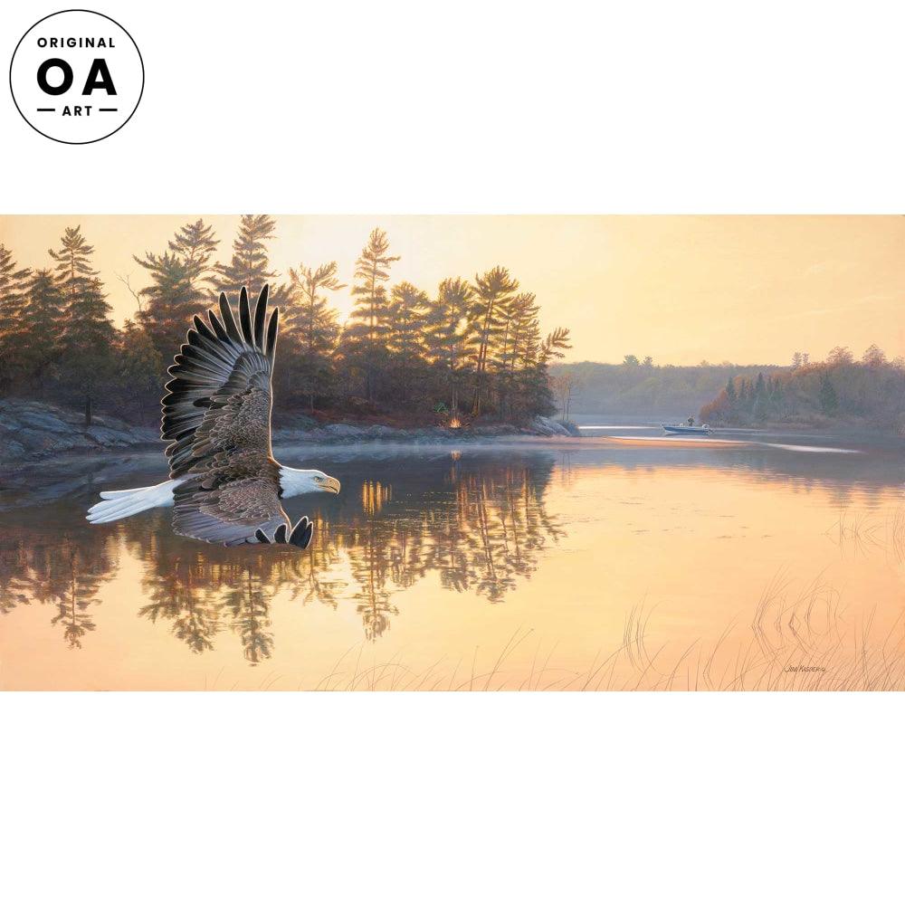 Gone Fishin'—Bald Eagle Original Acrylic Painting - Wild Wings