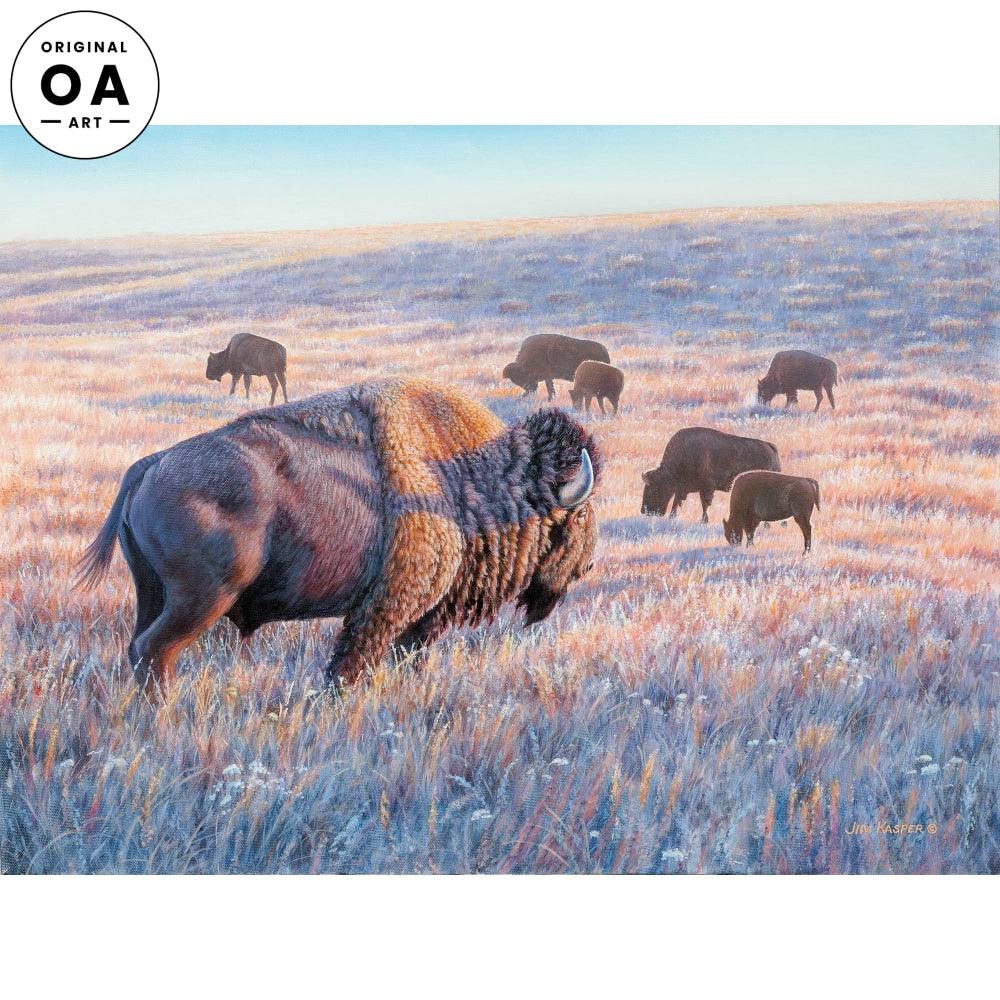 Peaceful Days—Bison Original Acrylic Painting - Wild Wings