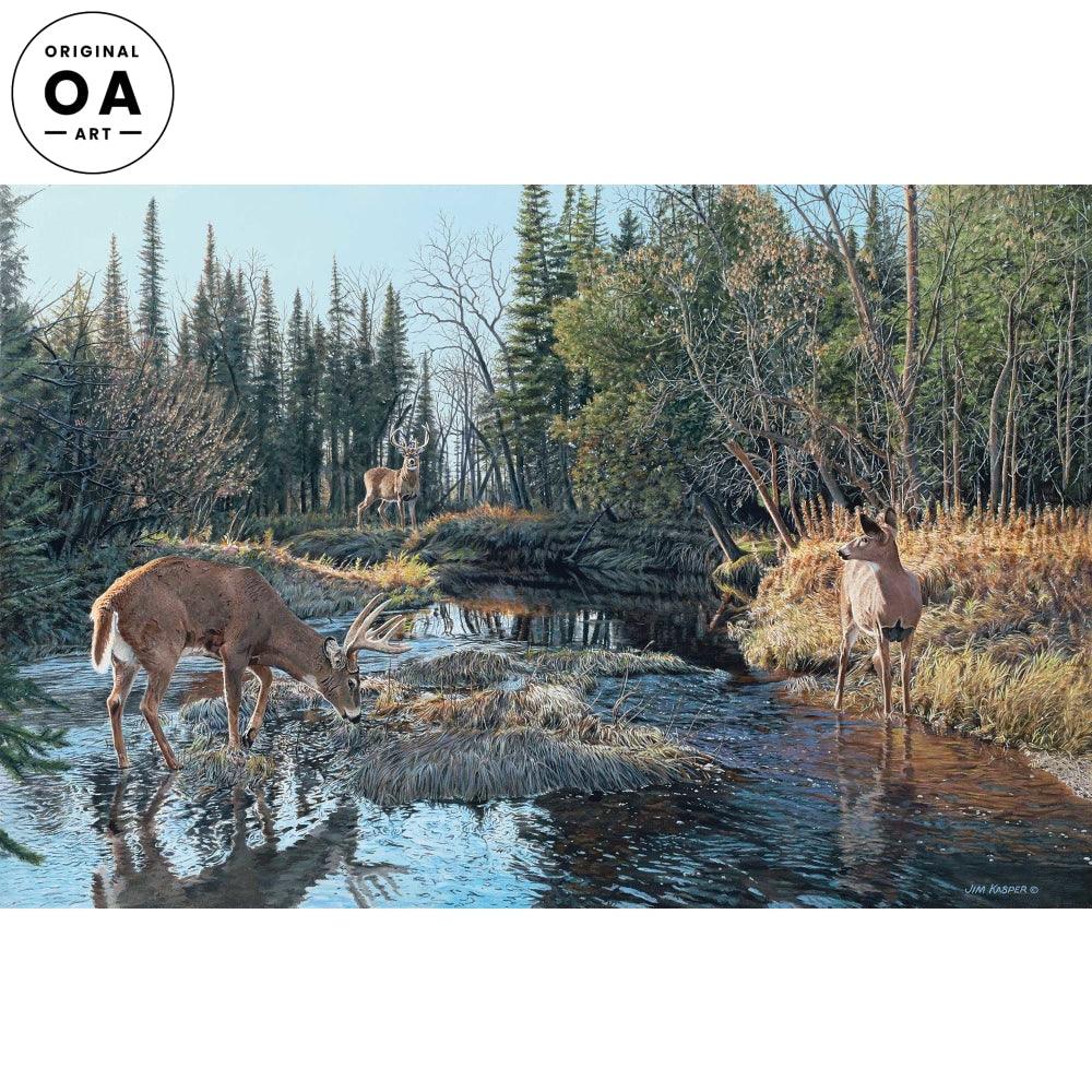 Trespassing—Whitetail Deer Original Acrylic Painting - Wild Wings