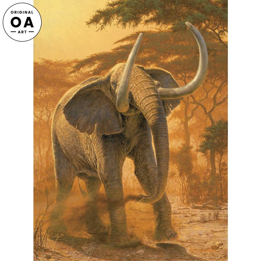 Golden Warrior—Elephant Original Acrylic Painting - Wild Wings