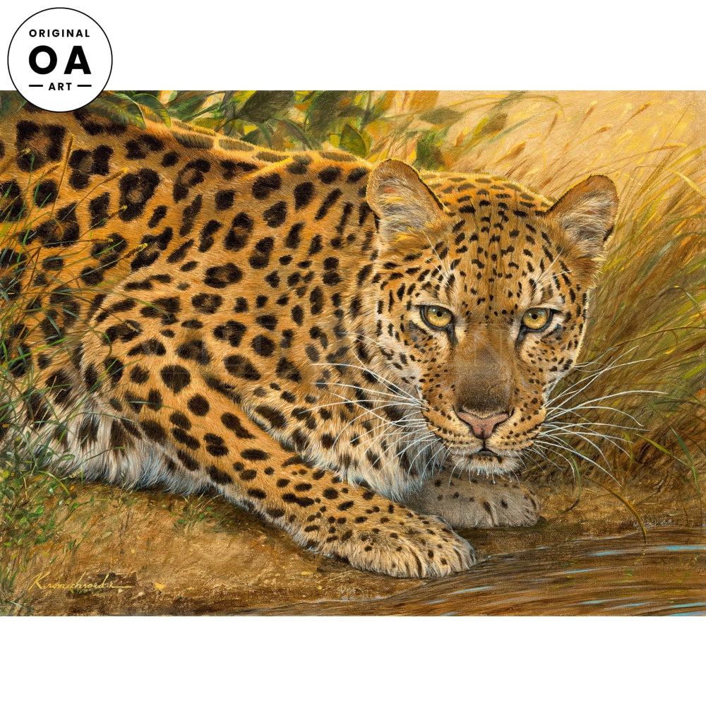 Sunrise at the Water—Leopard Original Acrylic Painting - Wild Wings