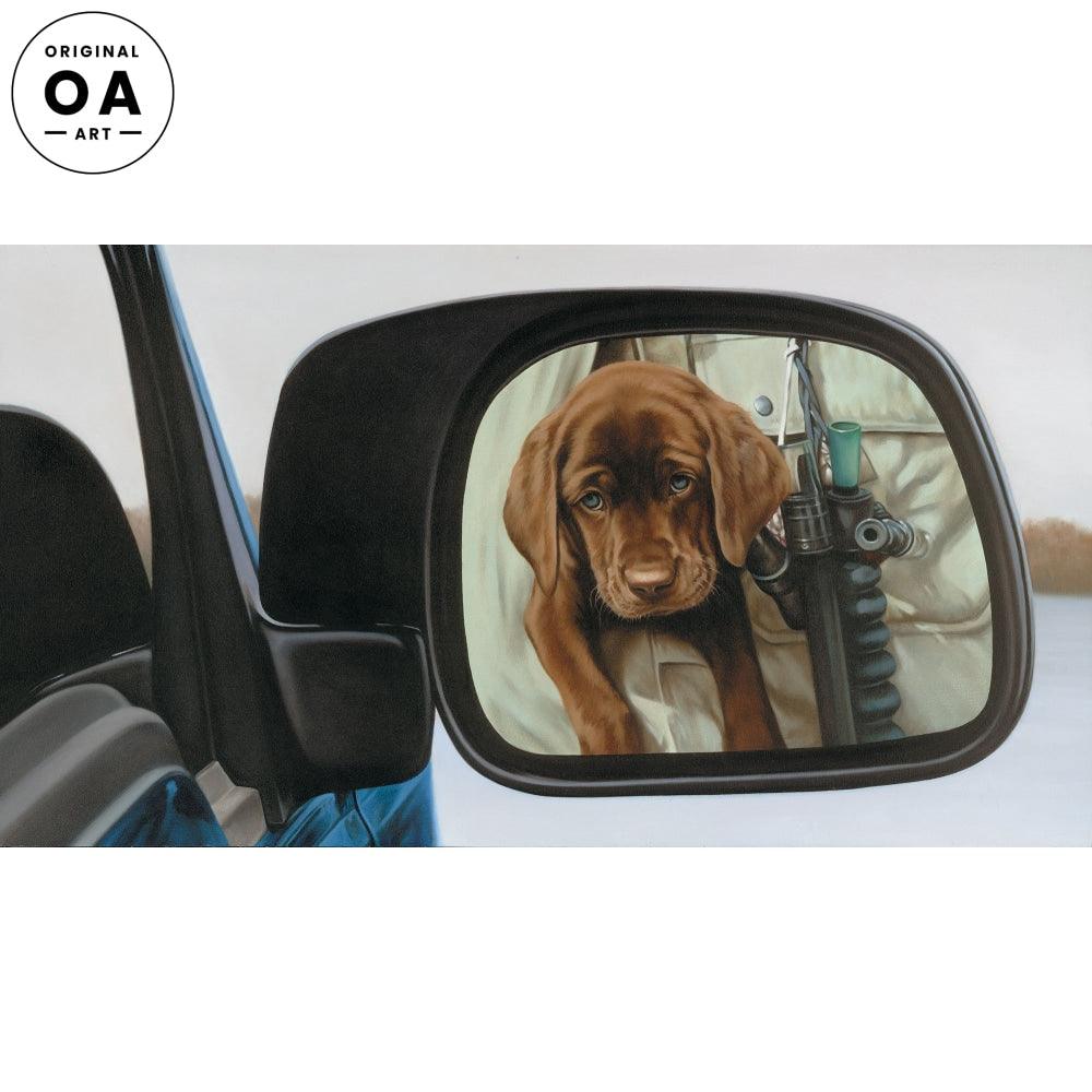 Objects Cuter than they Appear—Chocolate Lab Puppy Original Oil Painting - Wild Wings