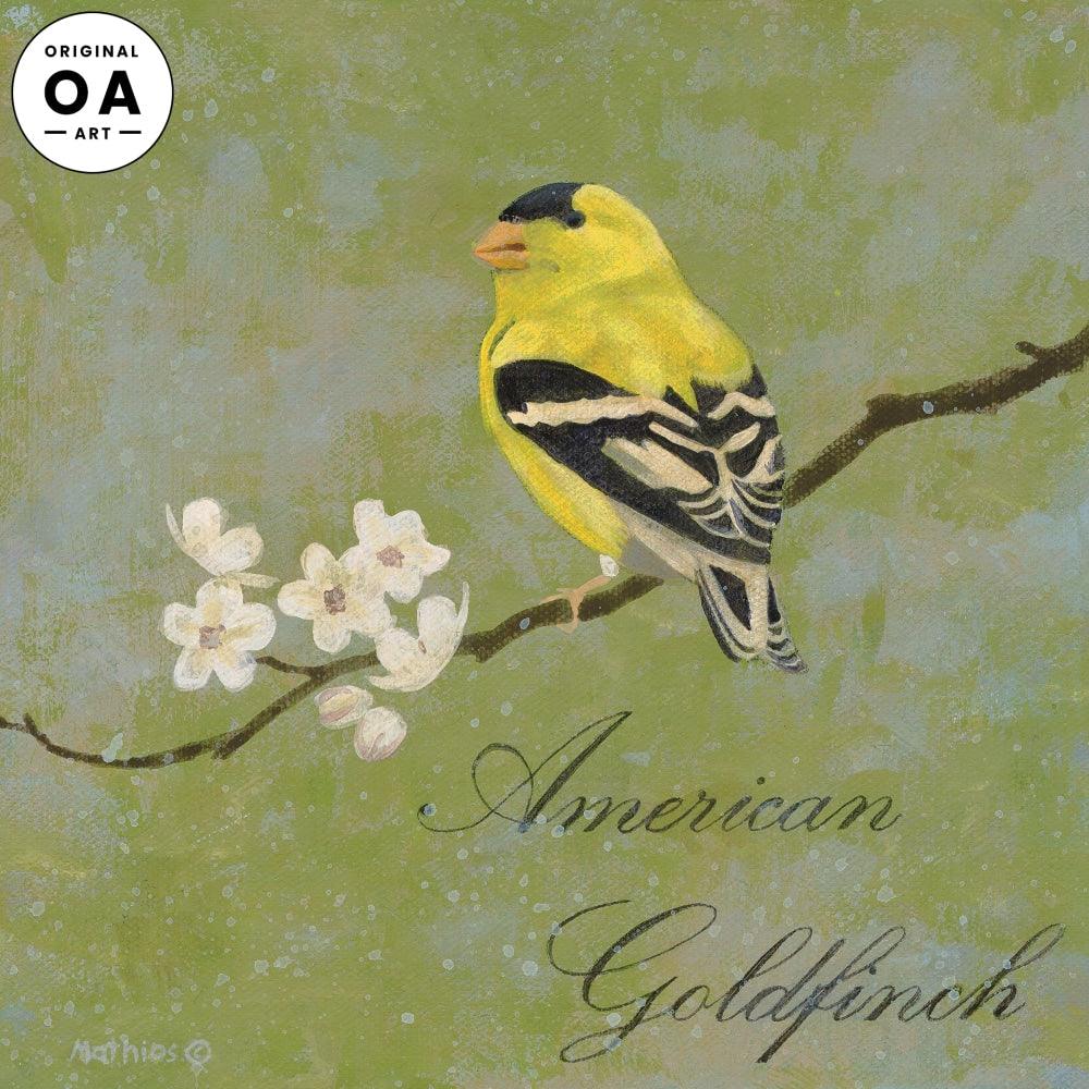 American Goldfinch Original Acrylic Painting - Wild Wings