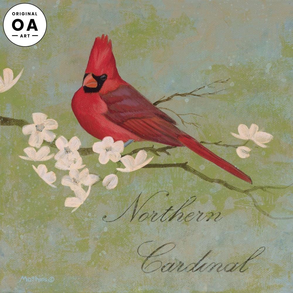 Northern Cardinal Original Acrylic Painting - Wild Wings