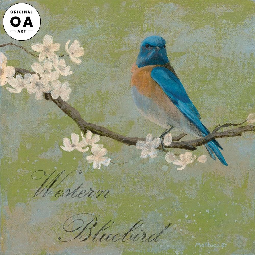 Western Bluebird Original Acrylic Painting - Wild Wings