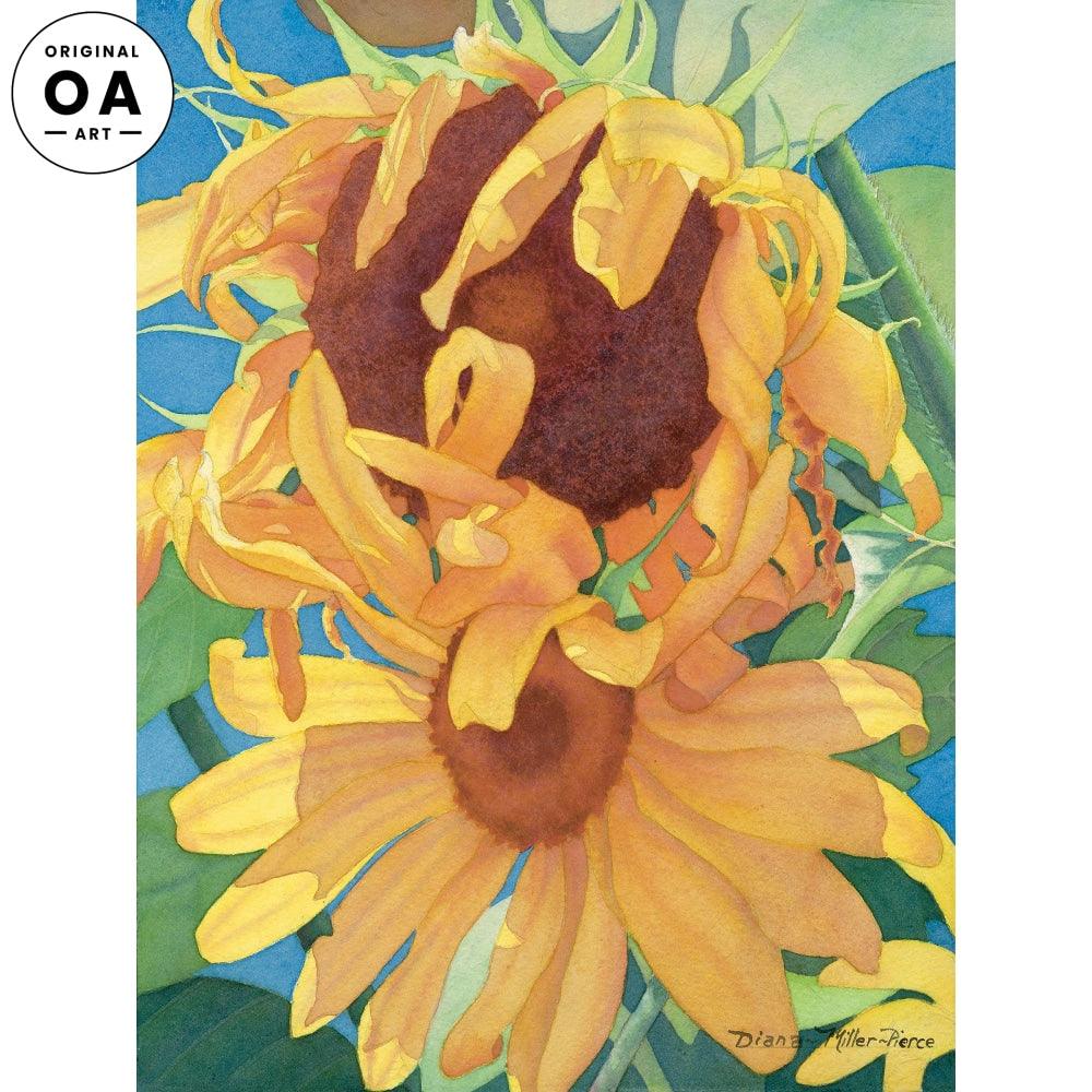 Sun Catcher—Sunflower Original Watercolor Painting - Wild Wings