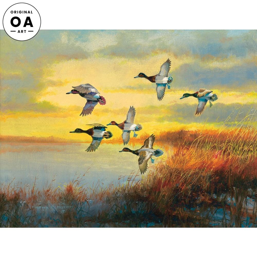 Autumn Sunrise—Bluebill Original Watercolor Painting - Wild Wings
