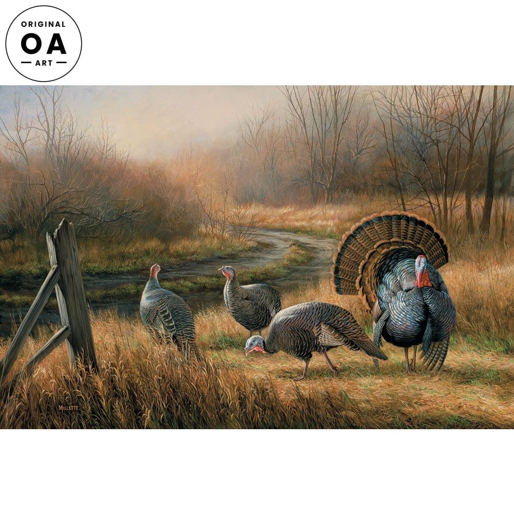 Wild Turkeys Original Acrylic Painting - Wild Wings