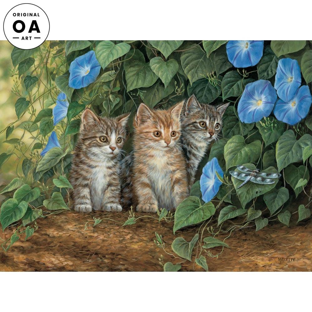 Triple Trouble—Kittens Millette Original Acrylic Painting - Wild Wings