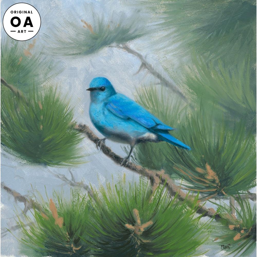 Mountain Bluebird Original Oil Painting - Wild Wings