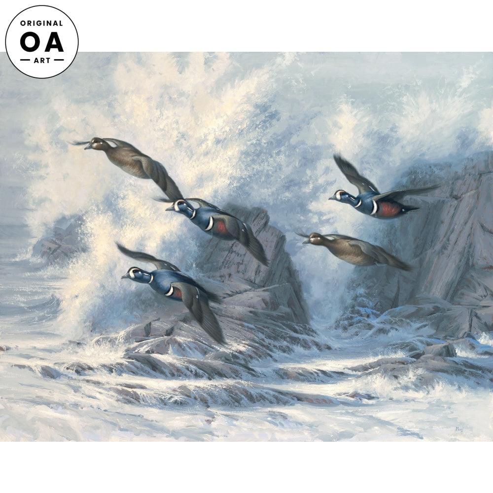 Surf Patrol— Harlequin Ducks Original Oil Painting - Wild Wings