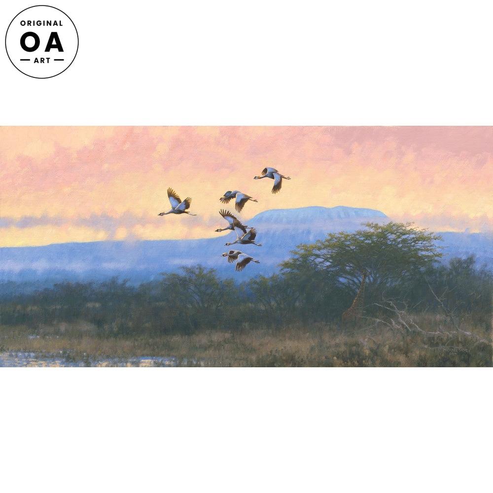 Crowned Cranes Original Oil Painting - Wild Wings