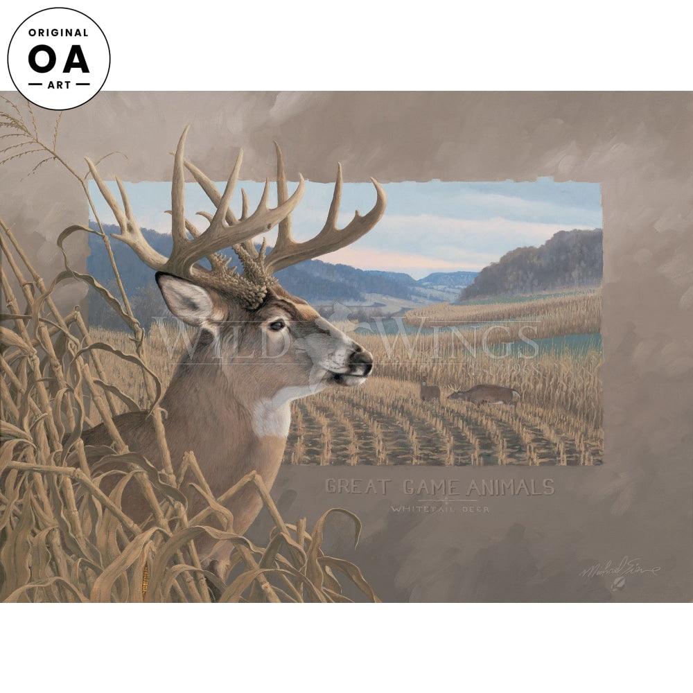 Whitetail Deer Original Oil Painting - Wild Wings