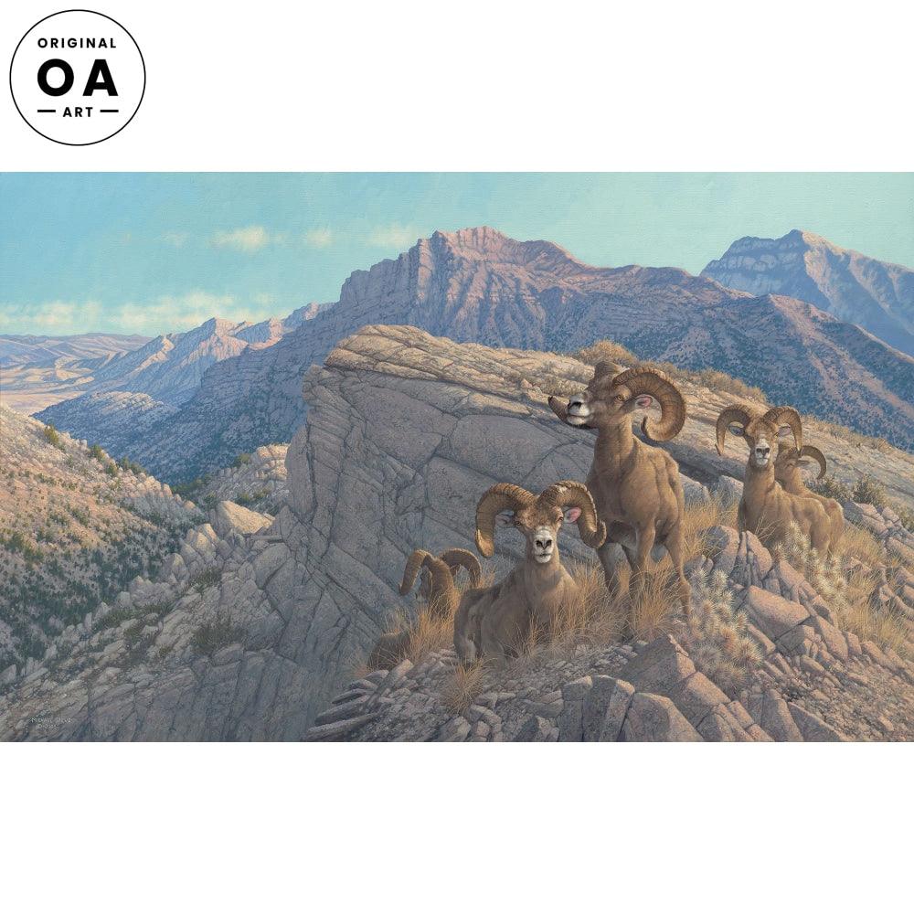 Desert Kings—Desert Bighorns Original Oil Painting - Wild Wings