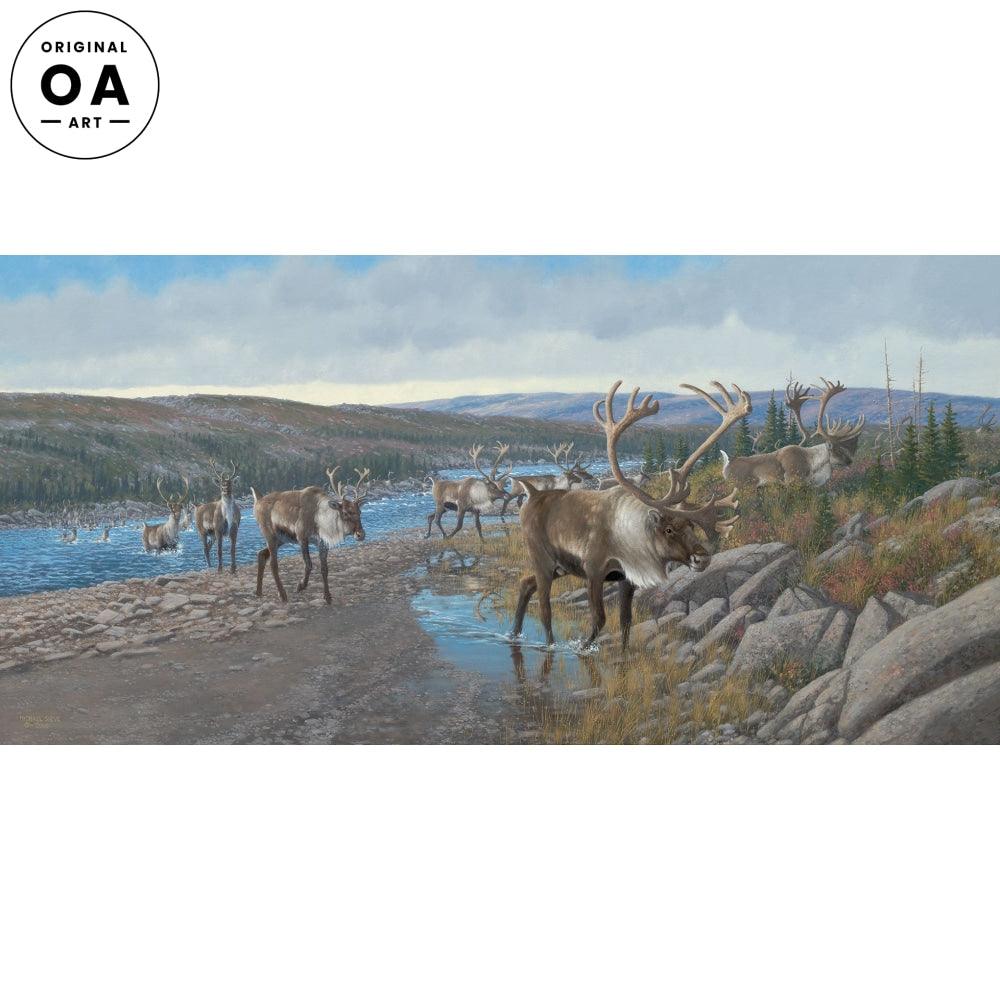 Velvet Crossing—Caribou Original Oil Painting - Wild Wings