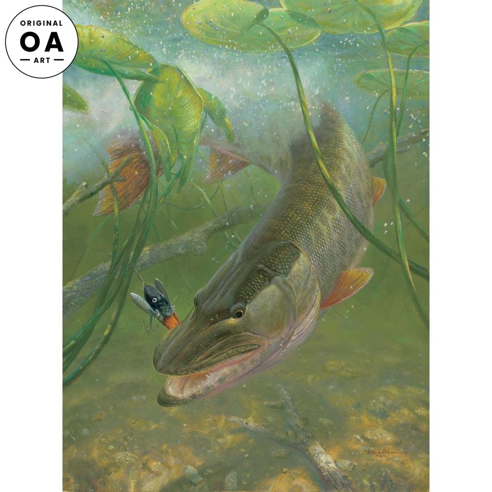 In the Thick of It—Muskie Original Oil Painting - Wild Wings