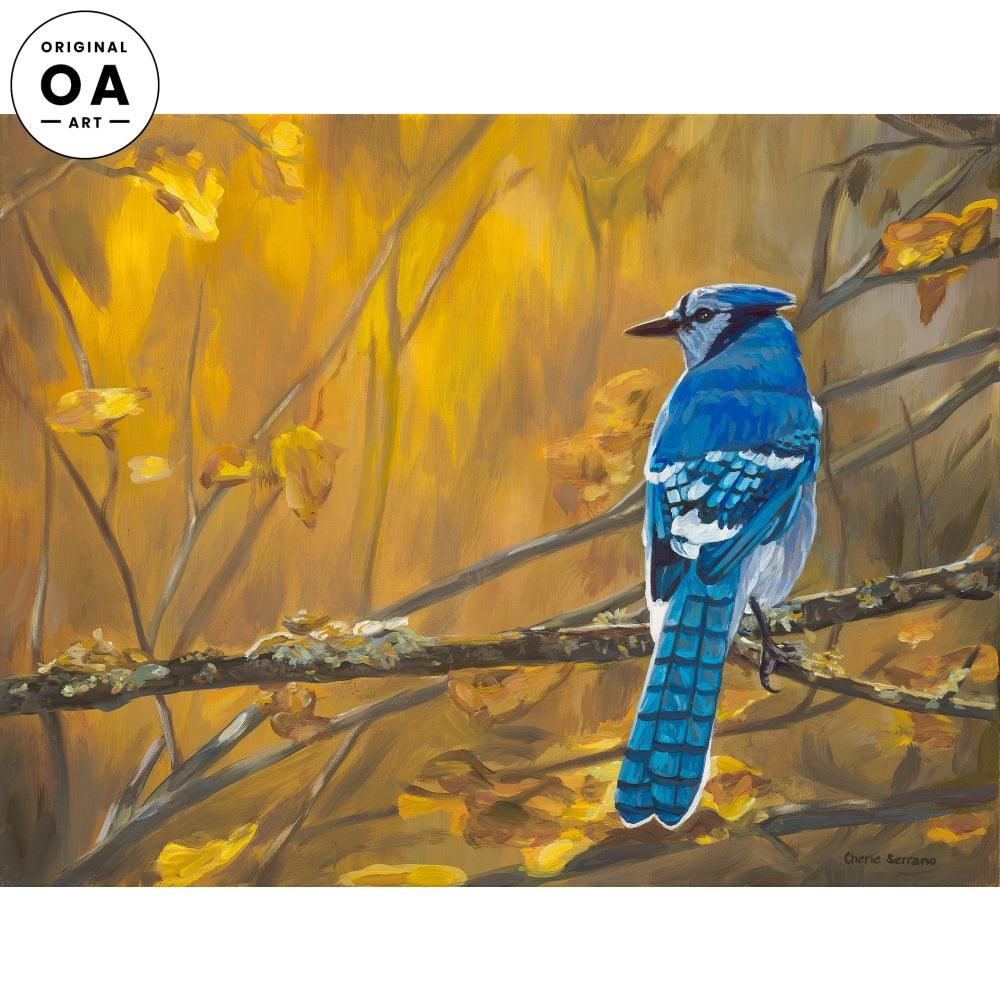 Bluejay in the Woods Original Oil Painting - Wild Wings