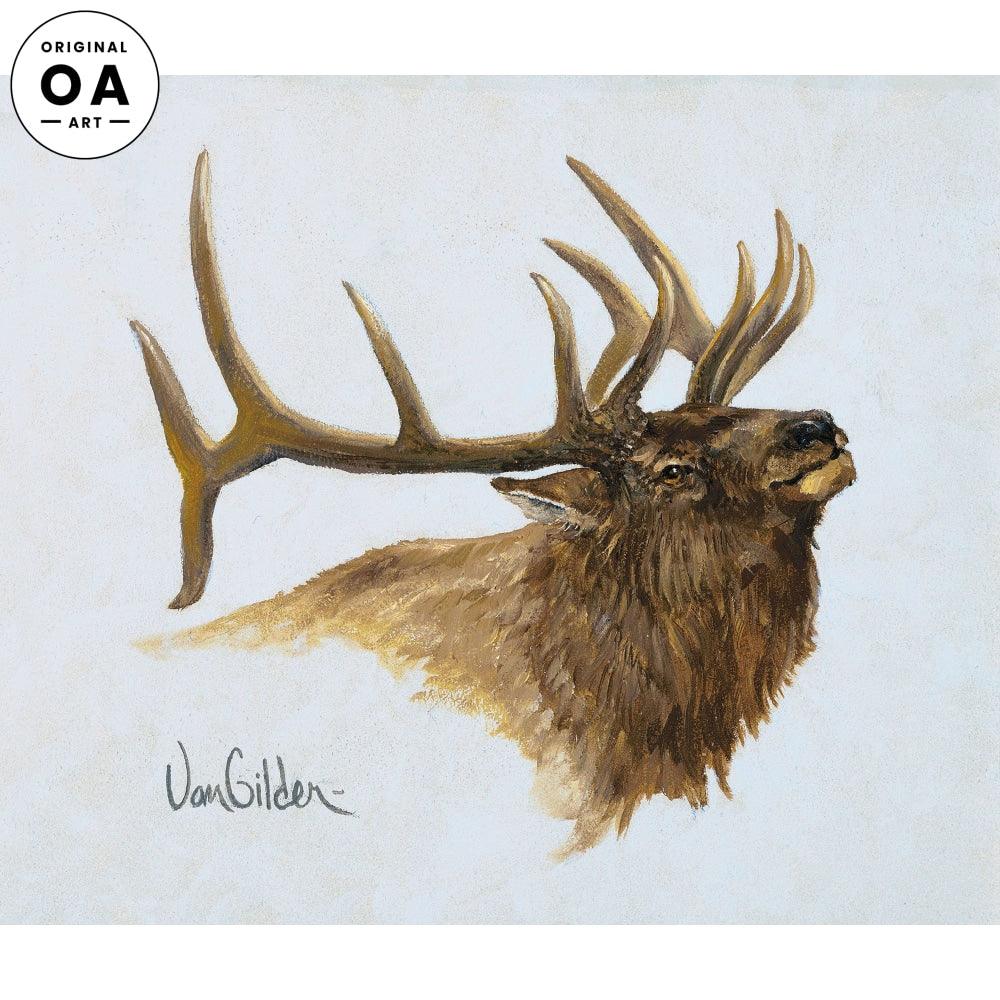 Elk Portrait Original Oil Painting - Wild Wings