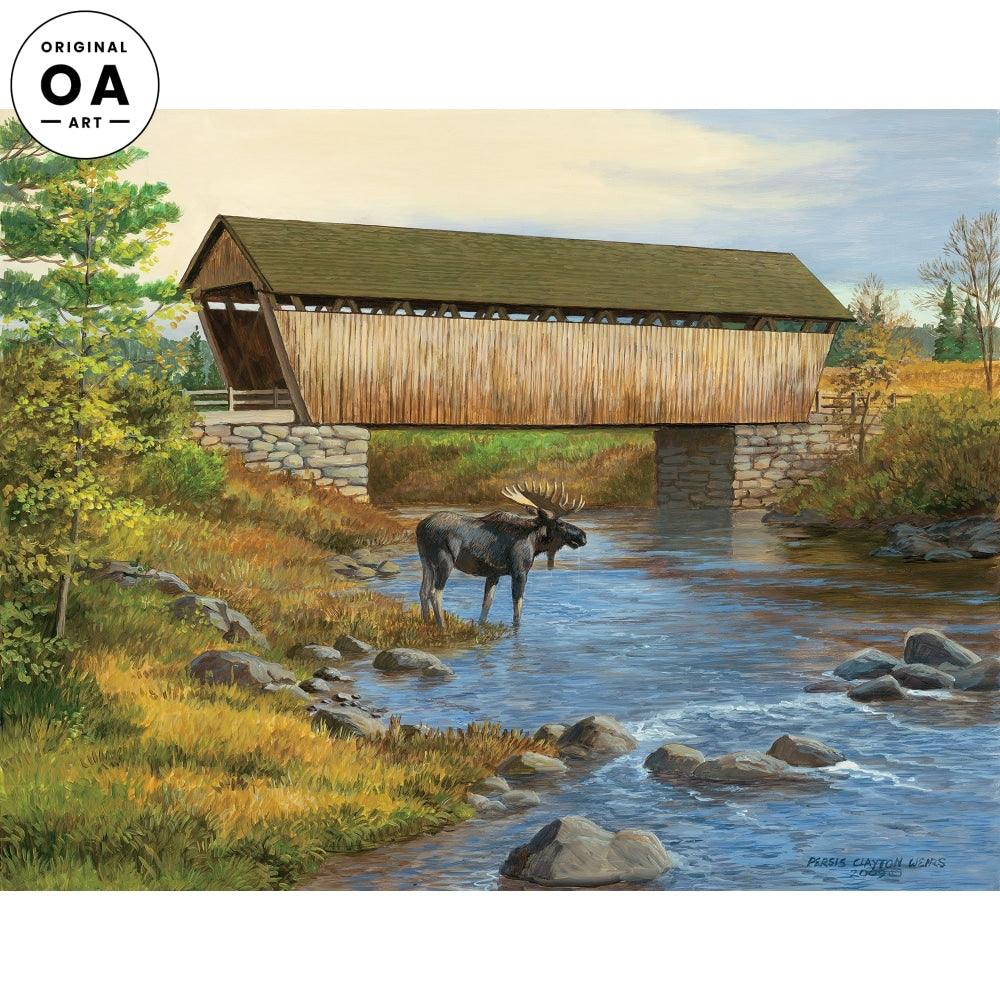 Autumn Stream—Moose Original Acrylic Painting - Wild Wings