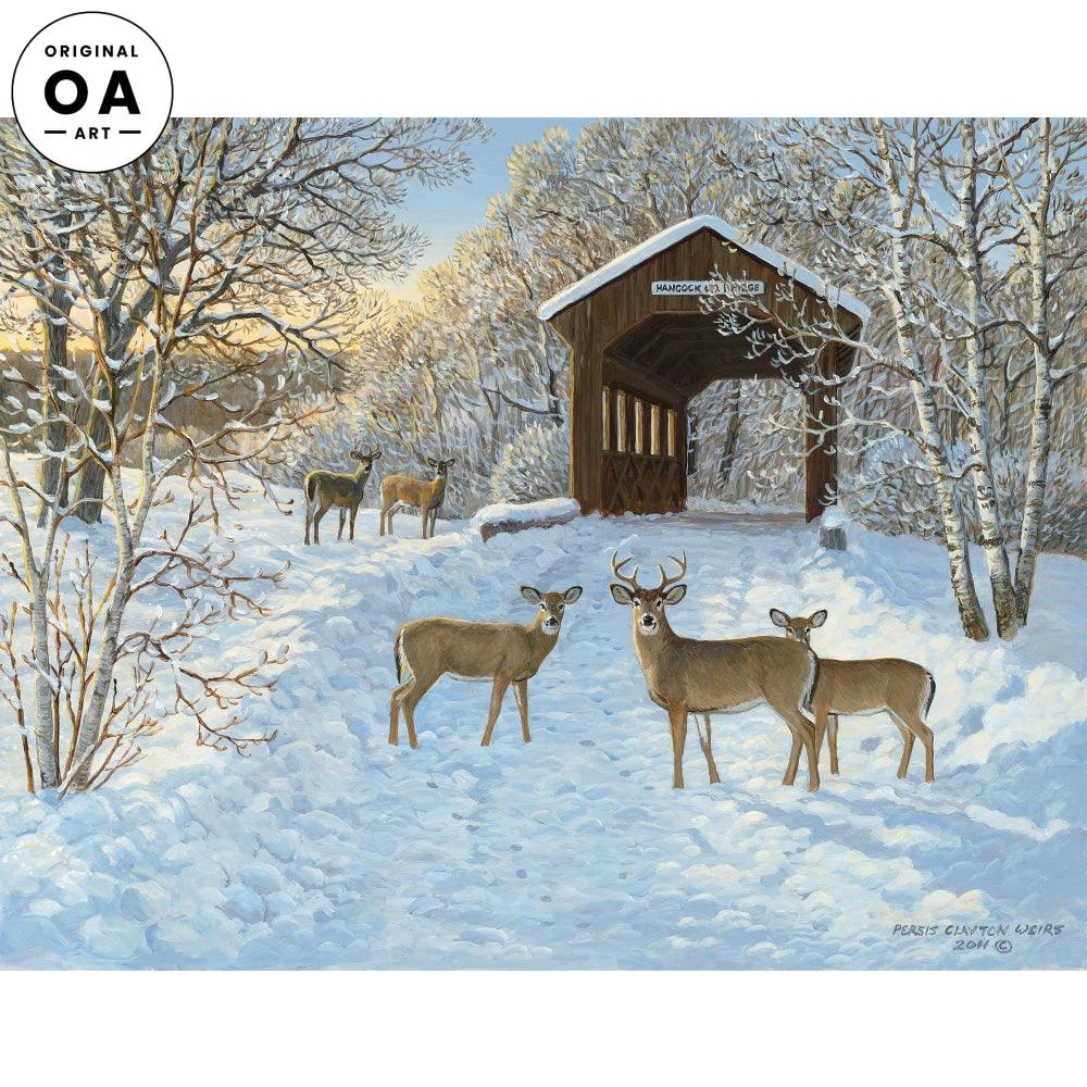 Chilly Sunshine—Deer Original Acrylic Painting - Wild Wings