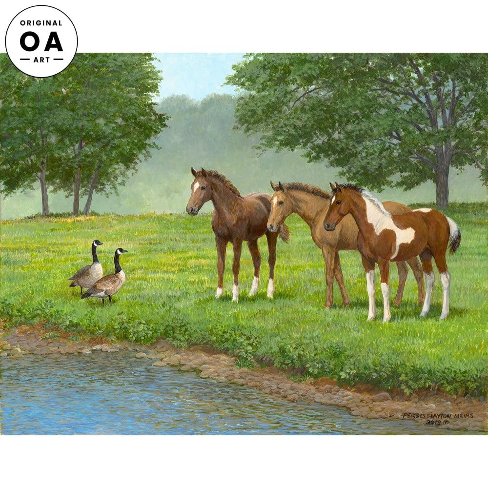 Curiosity— Horses Original Acrylic Painting - Wild Wings