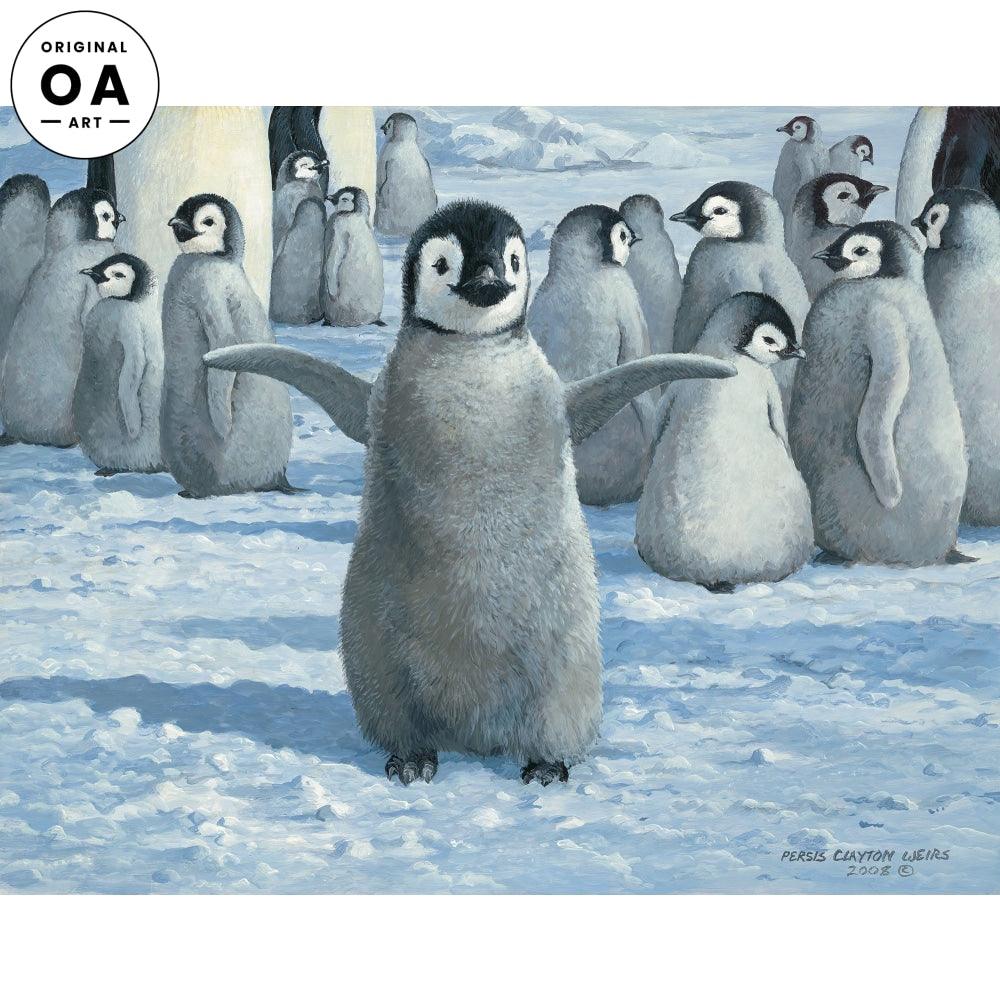 Emperor Chicks—Penguins Original Acrylic Painting - Wild Wings