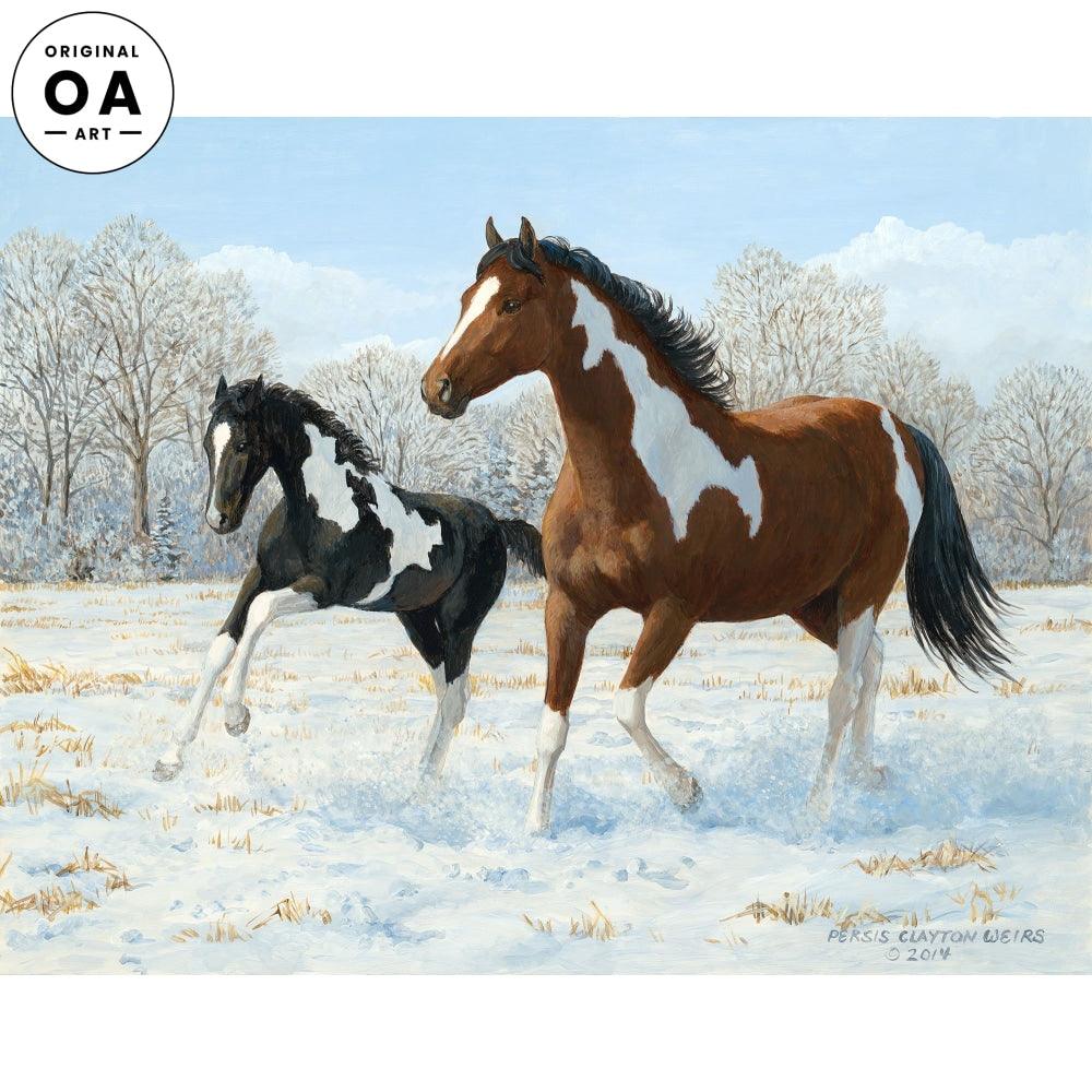 Frisky Paints—Horses Original Acrylic Painting - Wild Wings