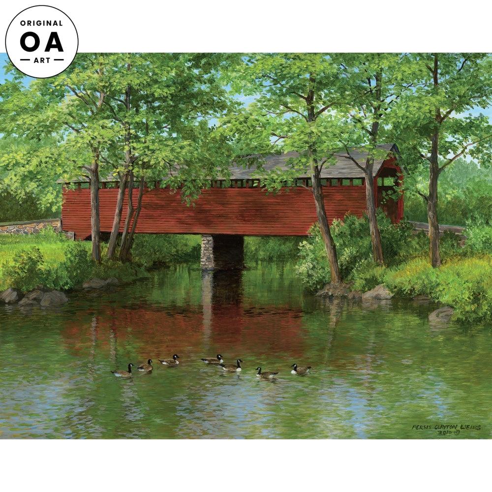 Glenburn Stream—Covered Bridge Original Acrylic Painting - Wild Wings