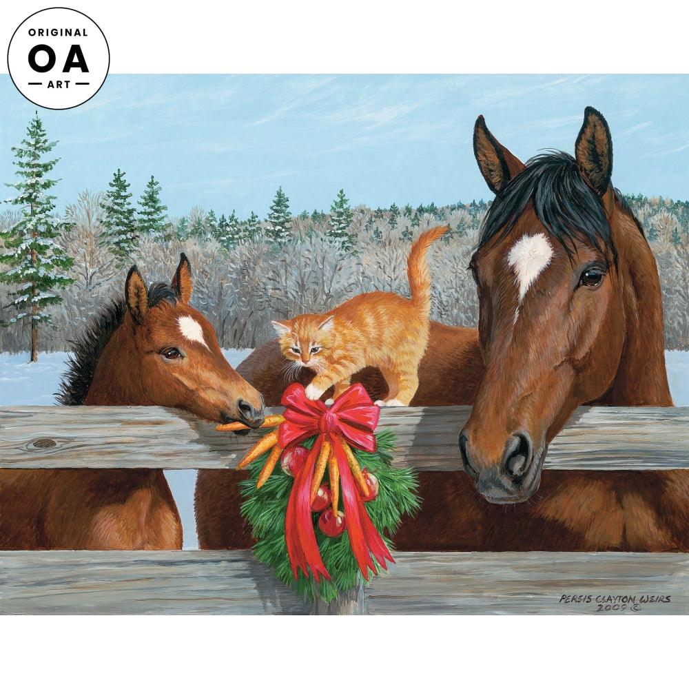 Holiday Treats—Horses Original Acrylic Painting - Wild Wings