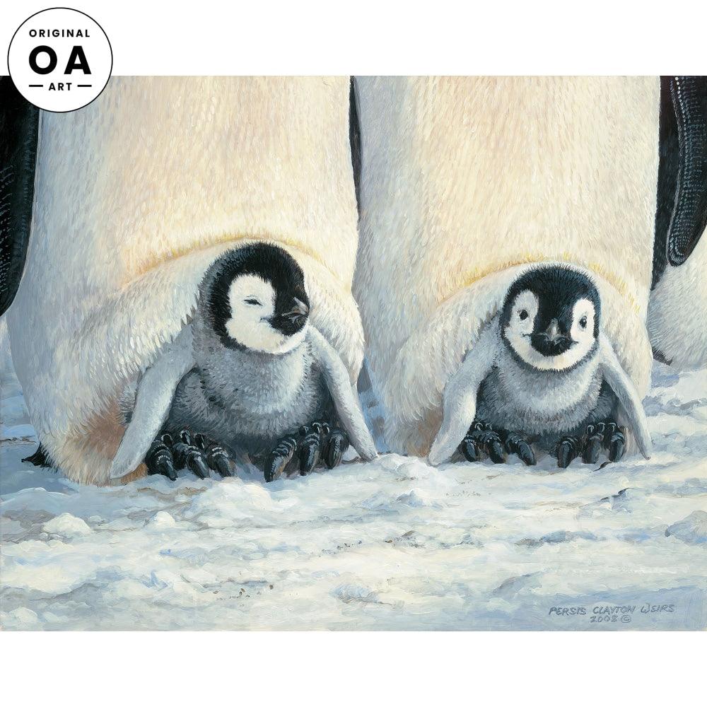 Keeping Warm—Penguins Original Acrylic Painting - Wild Wings