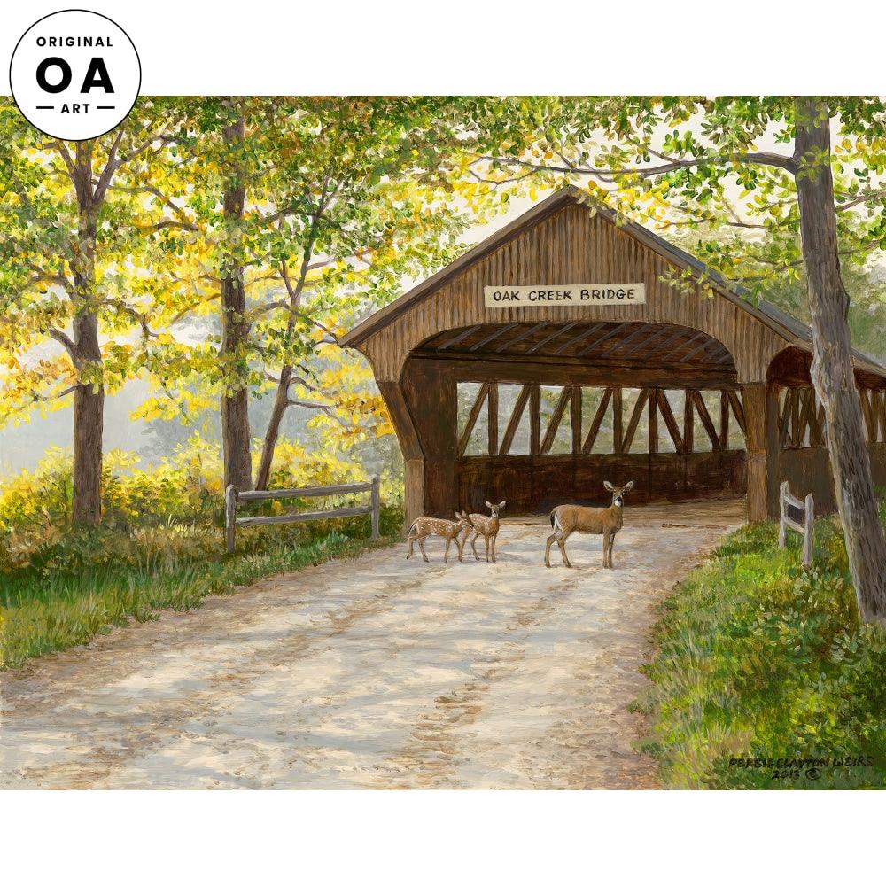 Late Summer—Covered Bridge Original Acrylic Painting - Wild Wings