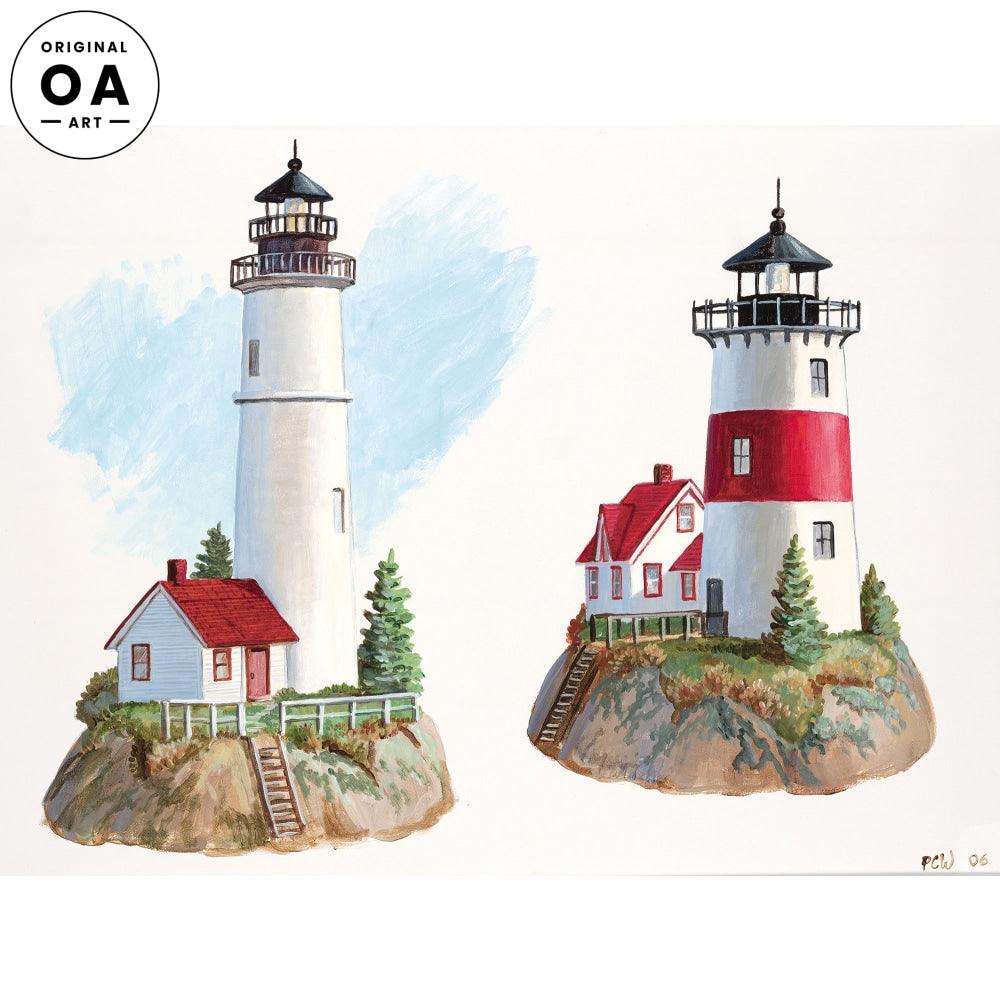 Lighthouse Study Original Acrylic Painting - Wild Wings