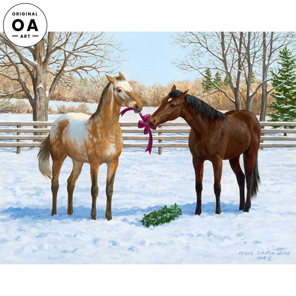Look What We Found—Horses Original Acrylic Painting - Wild Wings