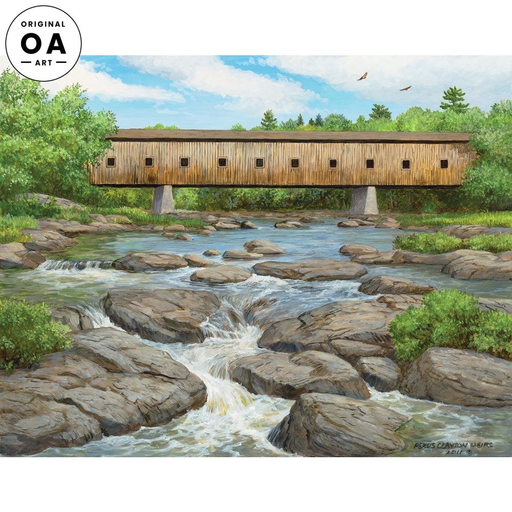 Redtails—Covered Bridge Original Acrylic Painting - Wild Wings