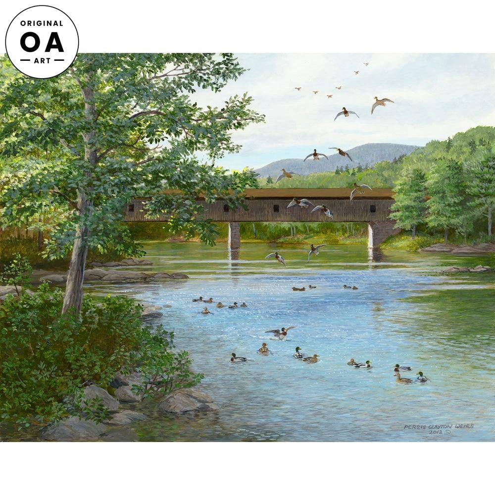 Sheepscot Bridge Original Acrylic Painting - Wild Wings