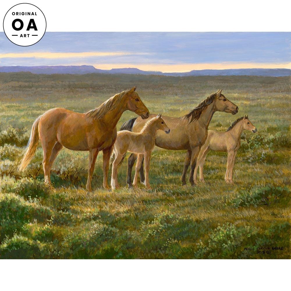 Something in the Wind—Horses Original Acrylic Painting - Wild Wings