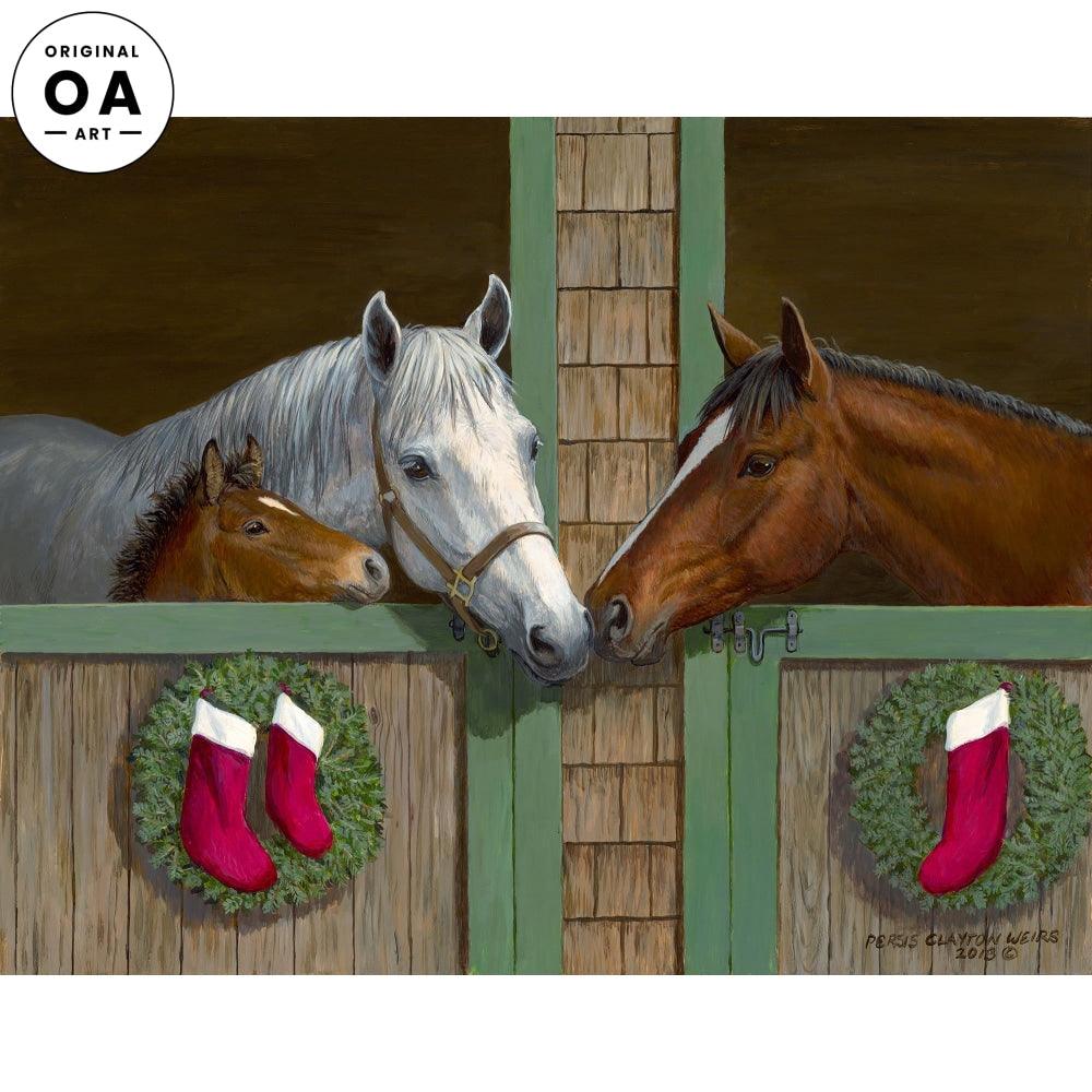 Seasons Greetings—Horses Original Acrylic Painting - Wild Wings