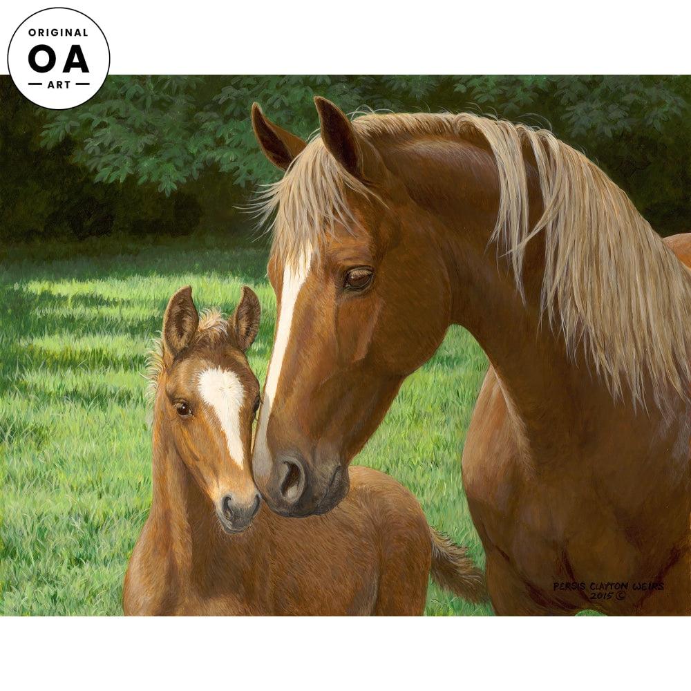 Sweet Faces—Mare and Foal Original Acrylic Painting - Wild Wings
